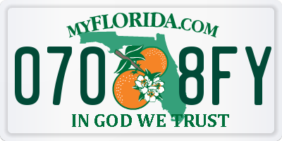 FL license plate 0708FY