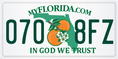 FL license plate 0708FZ