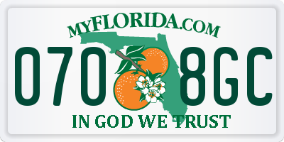 FL license plate 0708GC