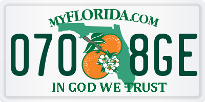 FL license plate 0708GE