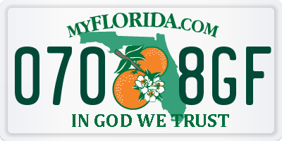 FL license plate 0708GF