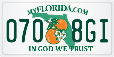 FL license plate 0708GI