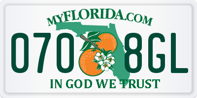 FL license plate 0708GL