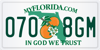 FL license plate 0708GM