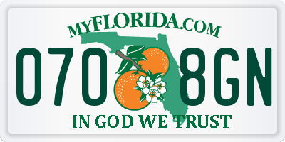 FL license plate 0708GN