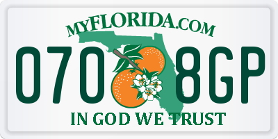 FL license plate 0708GP