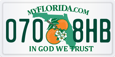 FL license plate 0708HB