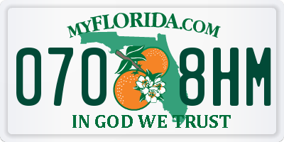 FL license plate 0708HM