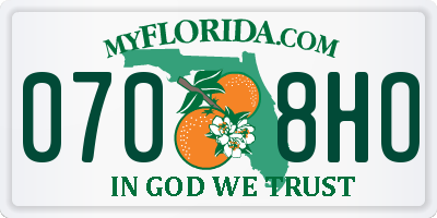 FL license plate 0708HO