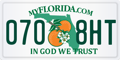 FL license plate 0708HT