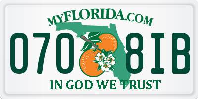 FL license plate 0708IB