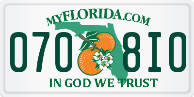 FL license plate 0708IO