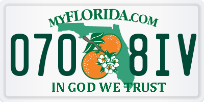 FL license plate 0708IV