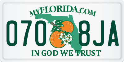 FL license plate 0708JA