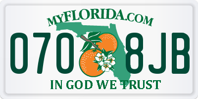 FL license plate 0708JB