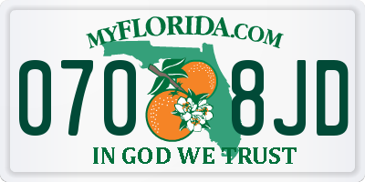 FL license plate 0708JD