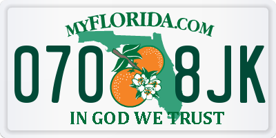 FL license plate 0708JK