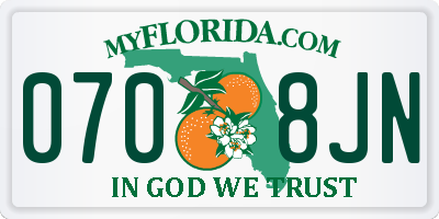 FL license plate 0708JN