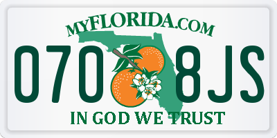 FL license plate 0708JS