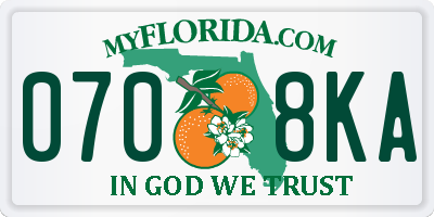 FL license plate 0708KA