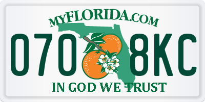 FL license plate 0708KC