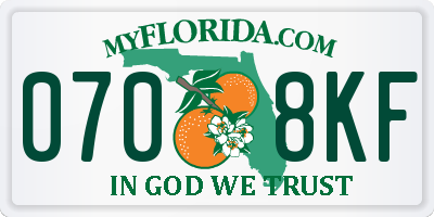 FL license plate 0708KF