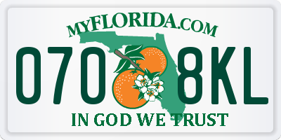 FL license plate 0708KL