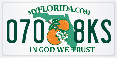 FL license plate 0708KS