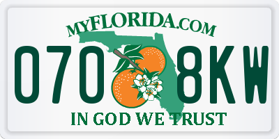 FL license plate 0708KW