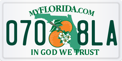 FL license plate 0708LA