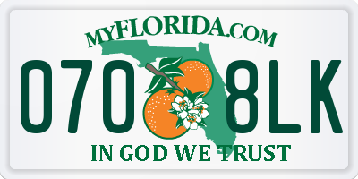 FL license plate 0708LK