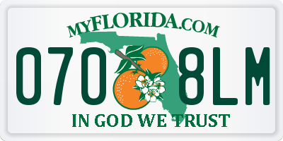 FL license plate 0708LM