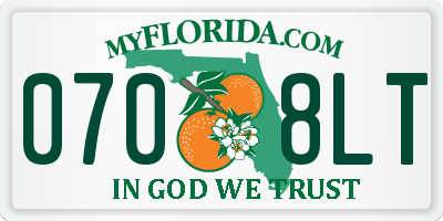 FL license plate 0708LT