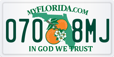 FL license plate 0708MJ