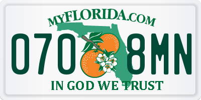 FL license plate 0708MN