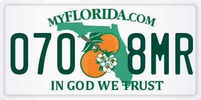 FL license plate 0708MR