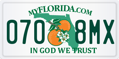 FL license plate 0708MX