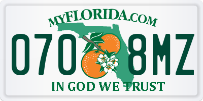 FL license plate 0708MZ