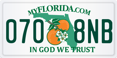 FL license plate 0708NB