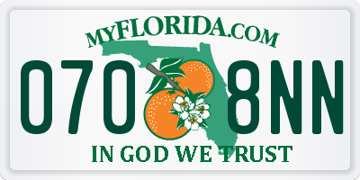 FL license plate 0708NN