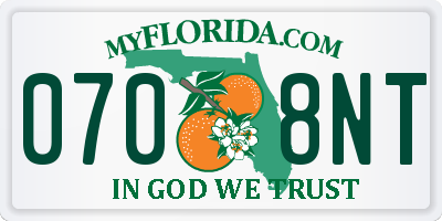 FL license plate 0708NT