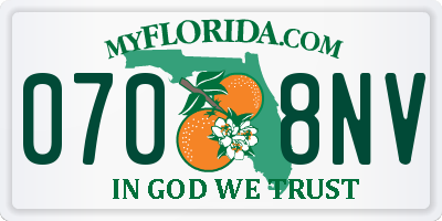 FL license plate 0708NV