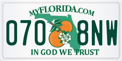 FL license plate 0708NW