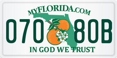 FL license plate 0708OB