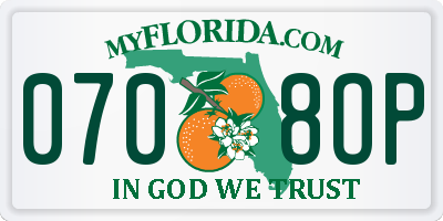 FL license plate 0708OP
