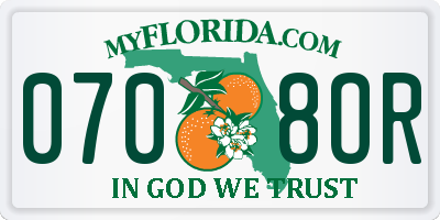 FL license plate 0708OR