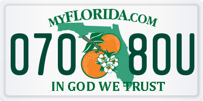 FL license plate 0708OU