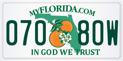 FL license plate 0708OW