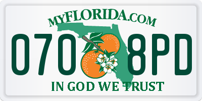 FL license plate 0708PD