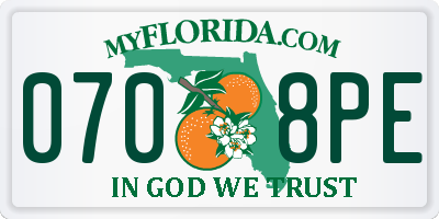 FL license plate 0708PE